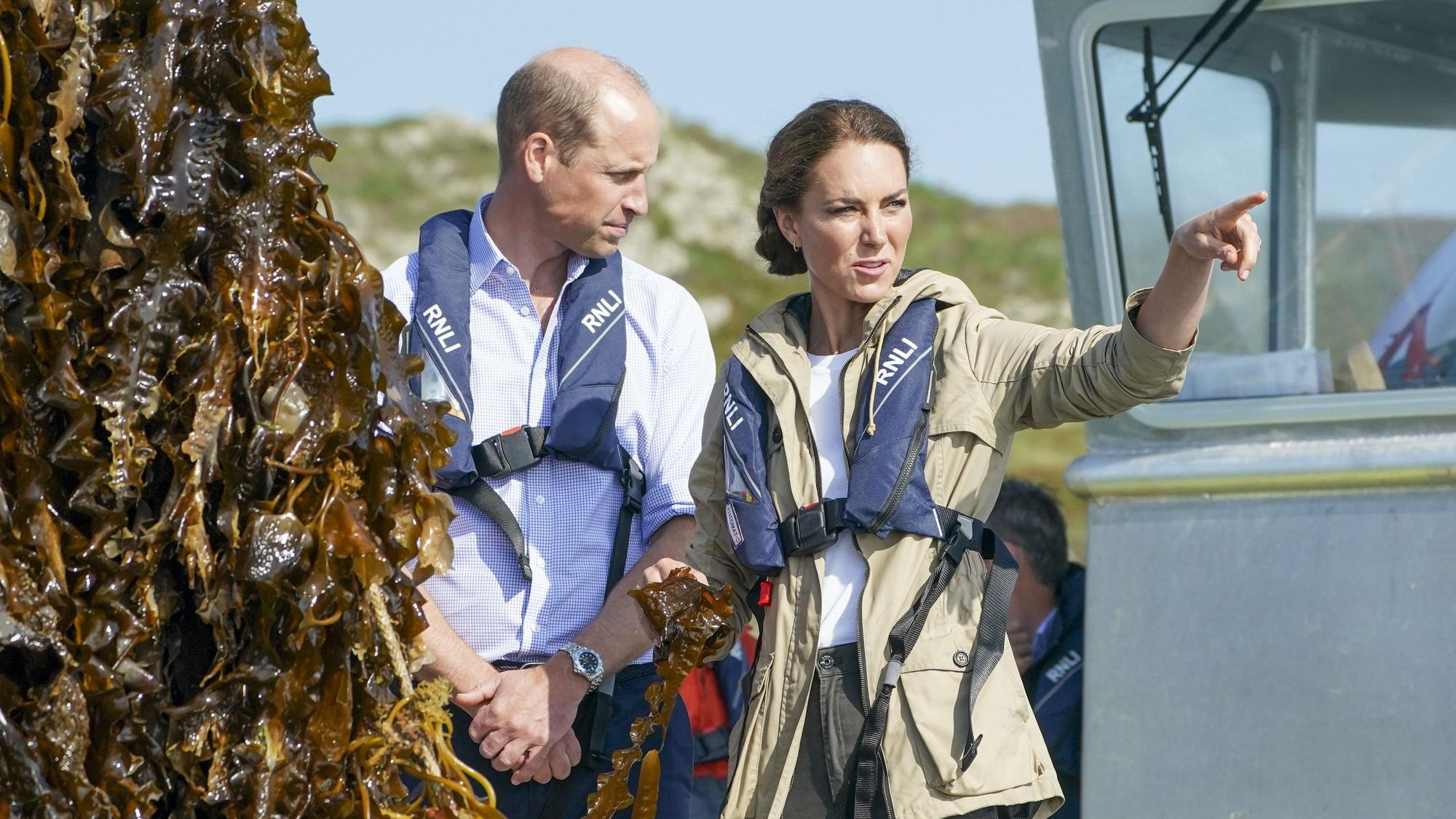 Prinz William und Prinzessin Catherine zu Besuch auf einer Algenfarm im walisischen St Davids