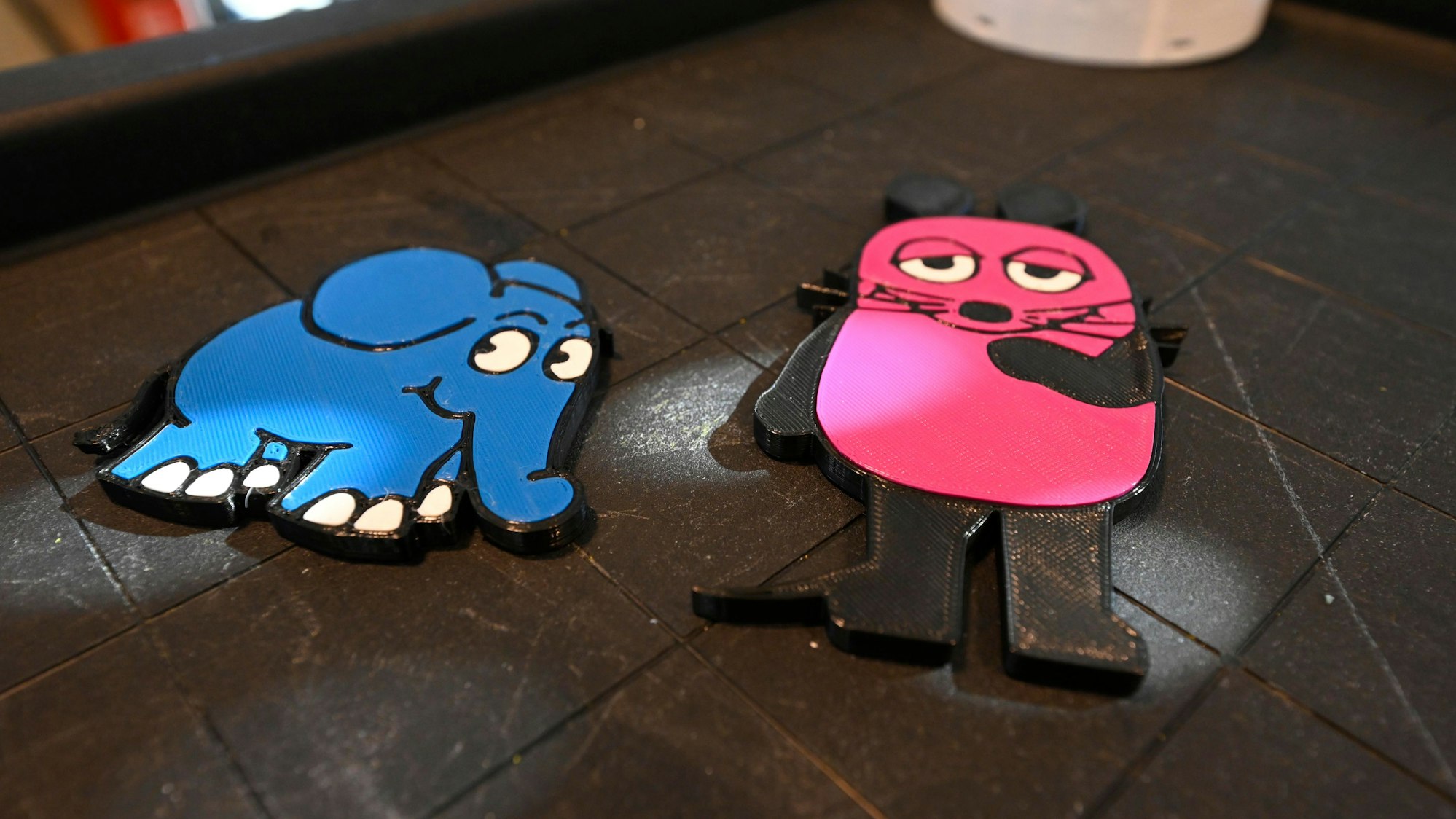 Maus und Elefant aus dem 3D-Drucker.