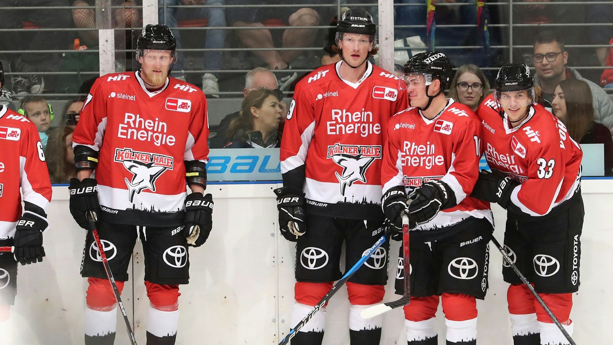 Die Kölner Haie beim Training im August.