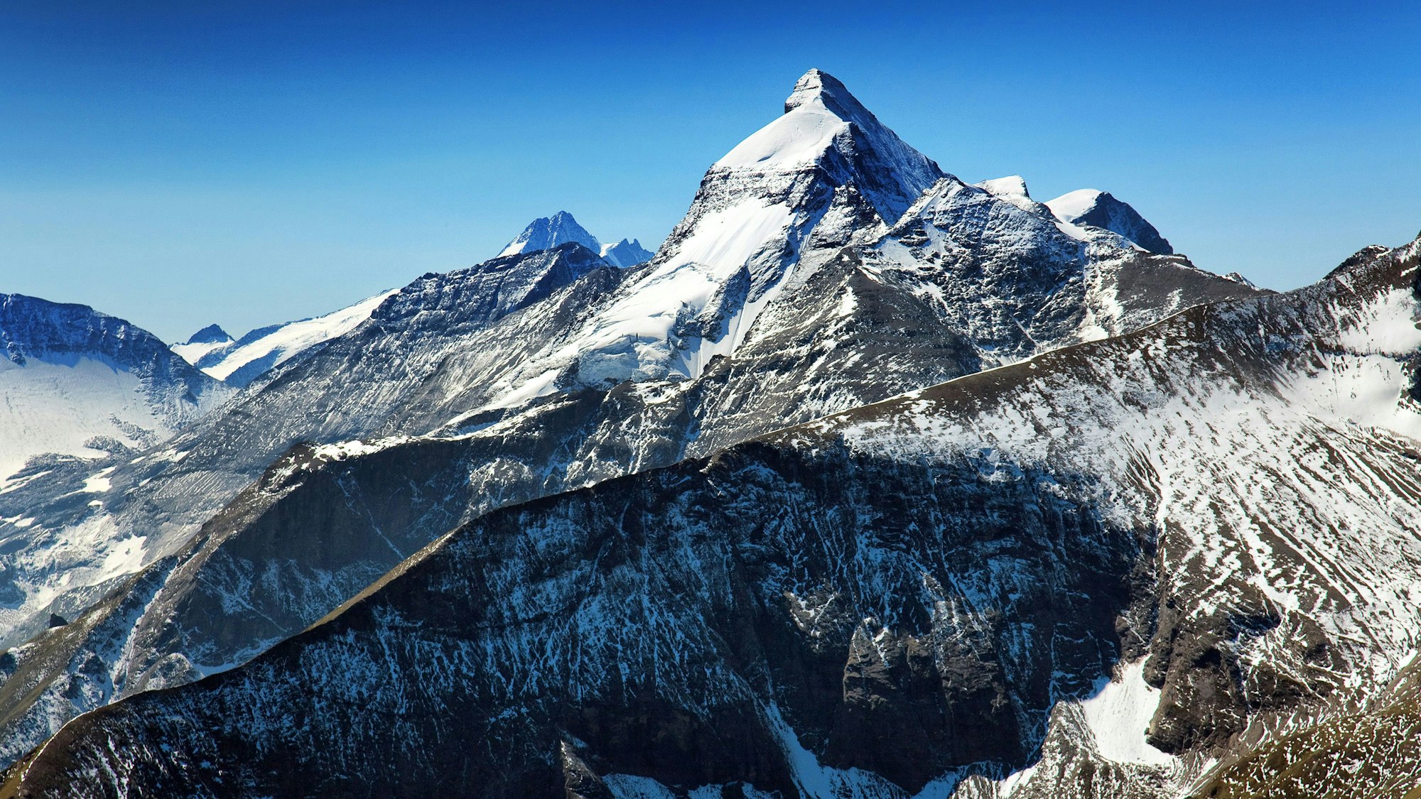 Das Große Wiesbachhorn in den österreichischen Alpen in der Nähe des Großglockners.