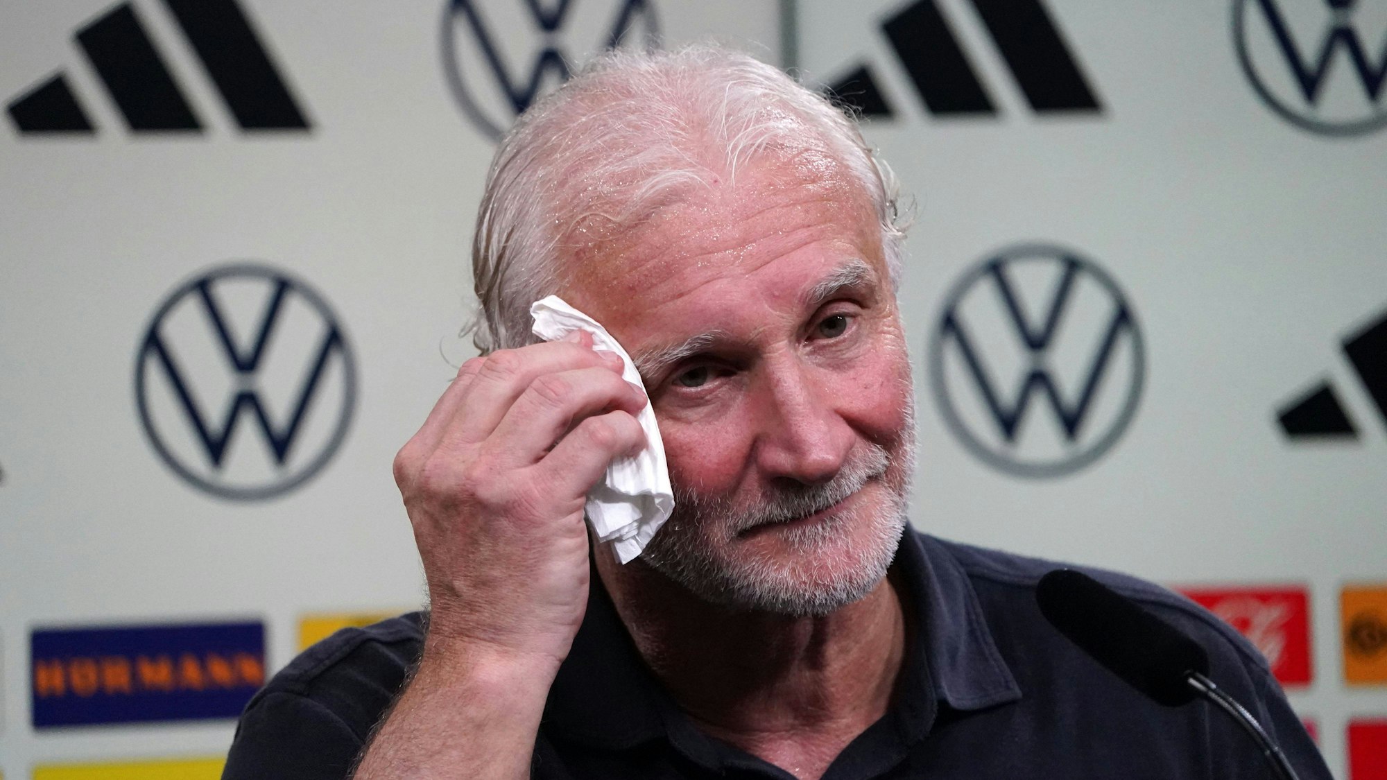 Nationalmannschaft, Fussball, Herren, Freundschaftsspiel, Länderspiel, Deutschland-Jrankreich , 12.09.2023 , Signaliduna Park Dortmund Rudi Völler, Deutschland, PK, Aktion, Einzelbild *** National team, Football, Men, Friendly match, International match, Germany Jrankreich , 12 09 2023 , Signaliduna Park Dortmund Rudi Völler, Germany, PK, action, single picture