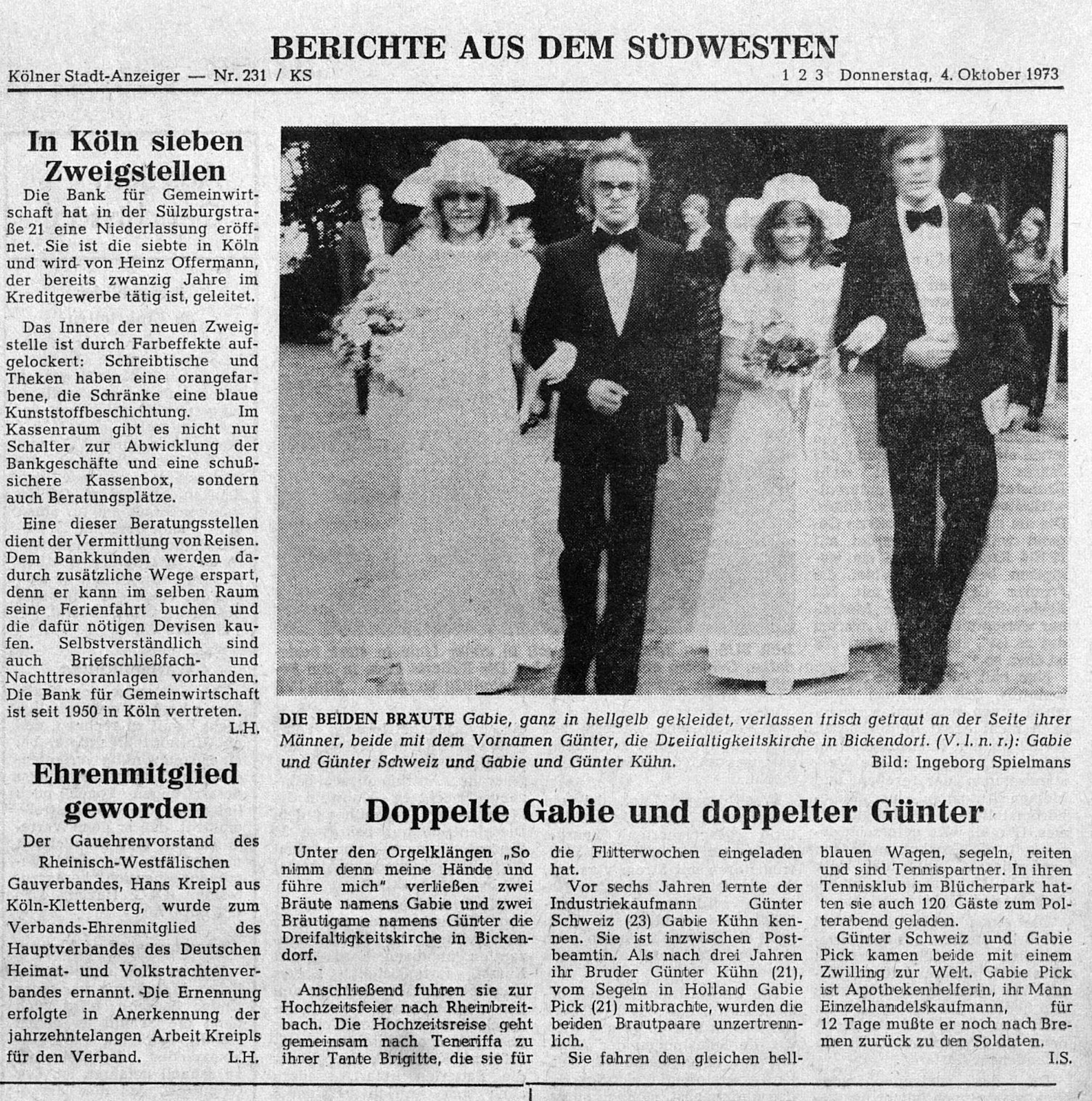 Ein Ausschnitt eines Zeitungsartikels.