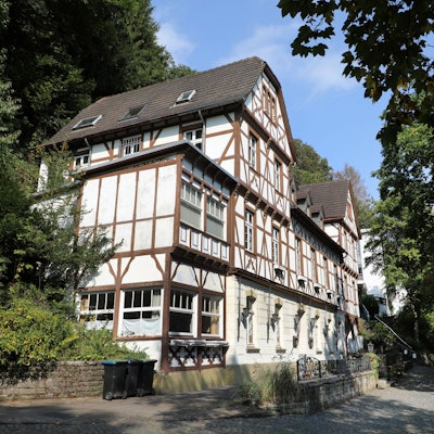 Ein altes Ausflugslokal in Altenberg, mit Fachwerkfassade