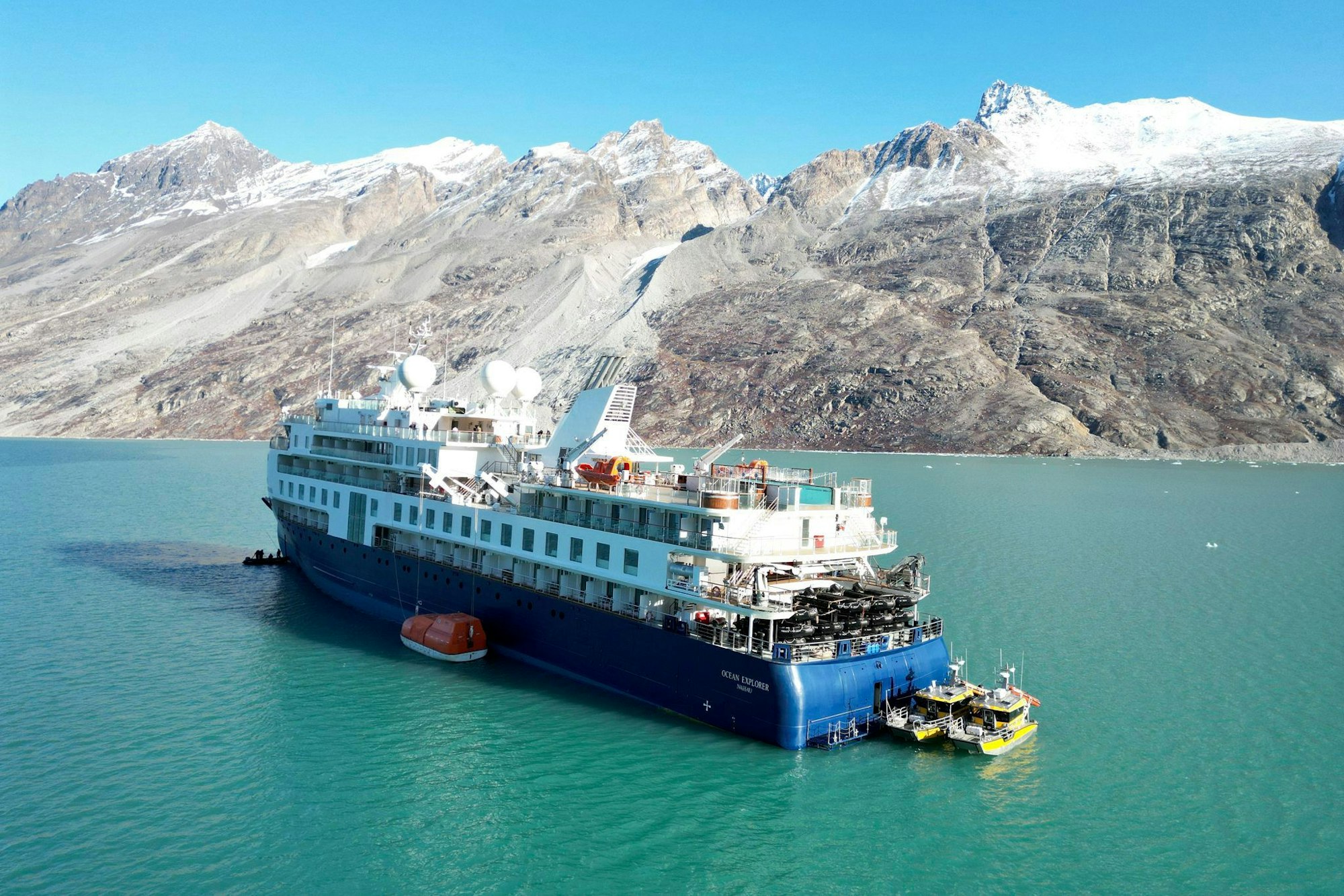 Das Kreuzfahrtschiff „Ocean Explorer“ ist vor Grönland auf Grund gelaufen.