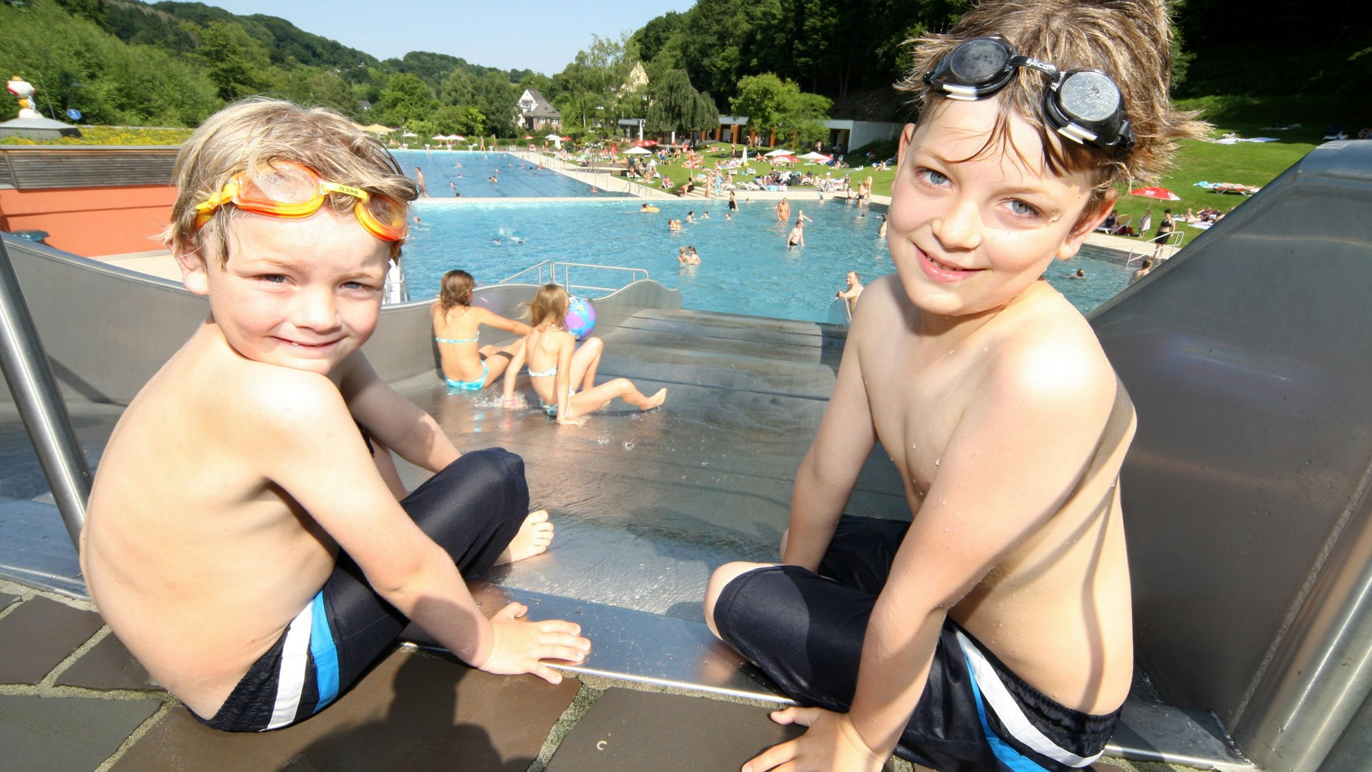 Letzte Gelegenheit, für kleine Wasserratten im Freibad Hoffnungsthal abzutauchen.