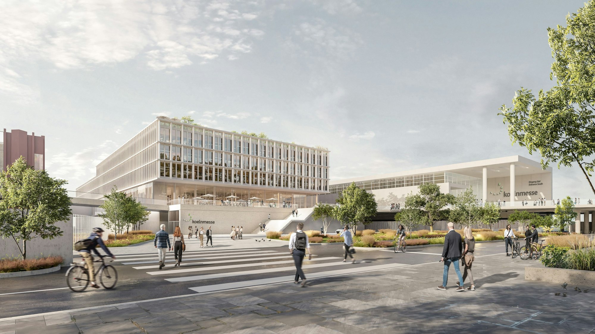 Entwurf für eine mögliche neue Unternehmenszentrale der Kölnmesse.