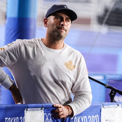 TOKYO - Canada coach Pasha Gademan during the game against Canada at the Olympics. ANP KOEN SUYK xVIxANPxSportx/xxANPxIVx *** TOKYO Canada coach Pasha Gademan during the game against Canada at the Olympics ANP KOEN SUYK xVIxANPxSportx xxANPxIVx 434464244