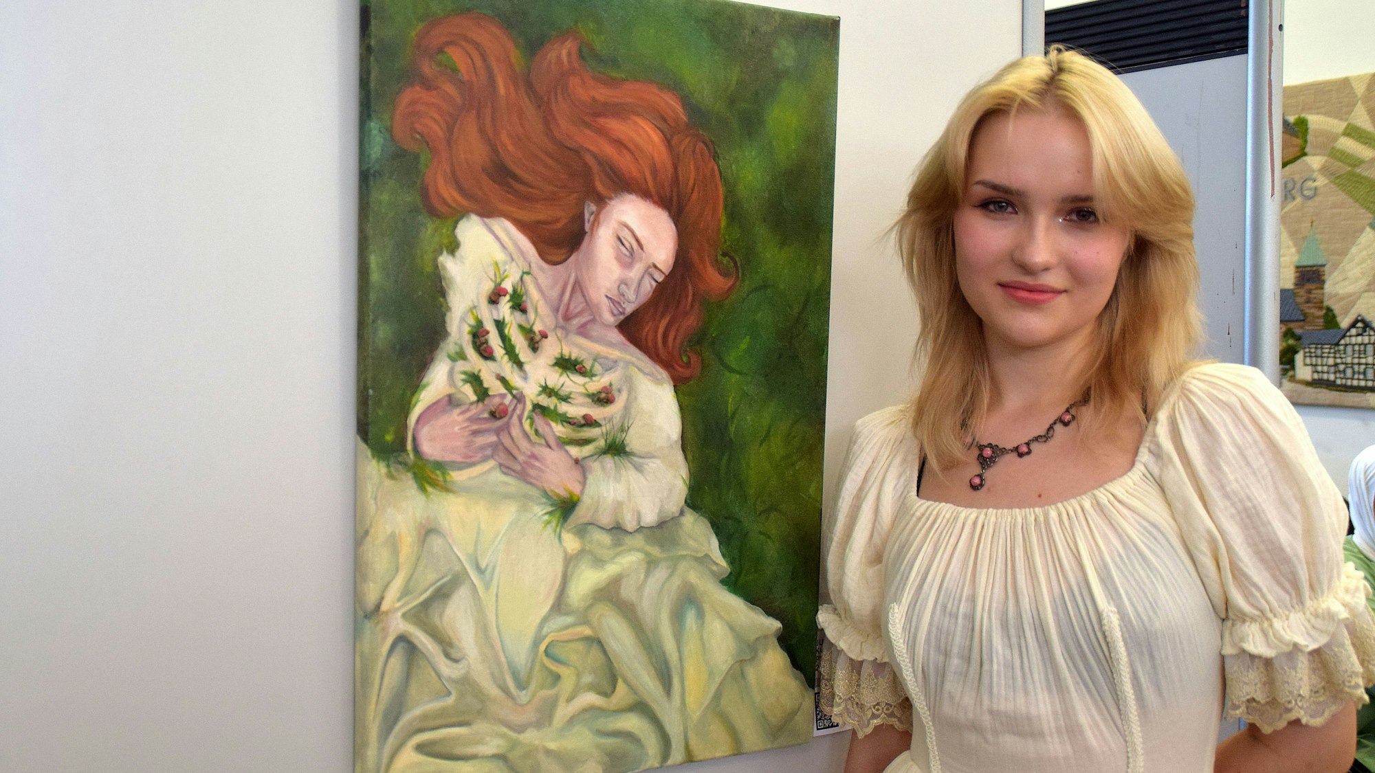 Den ersten Platz beim Jugendkunstpreis bekam Alexia Castor für ihr Gemälde "Rebirth" und ihre Collage "Lesbian Gender Expression".