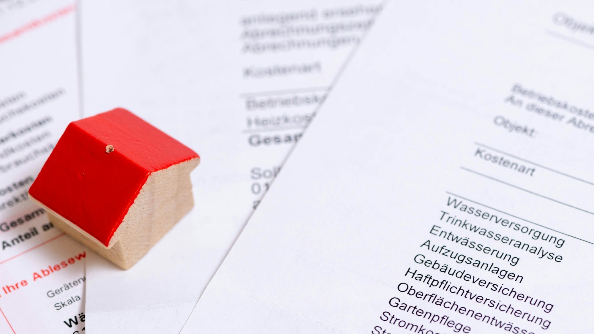 Ein kleines Haus aus Holz steht auf einer Nebenkostenabrechnung