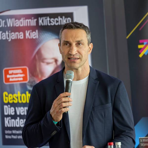 Wladimir Klitschko am Mikrofon