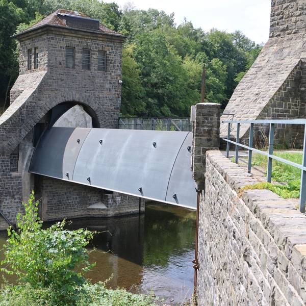 Die Wehranlage in Ohl-Grünscheid in Engelskirchen.