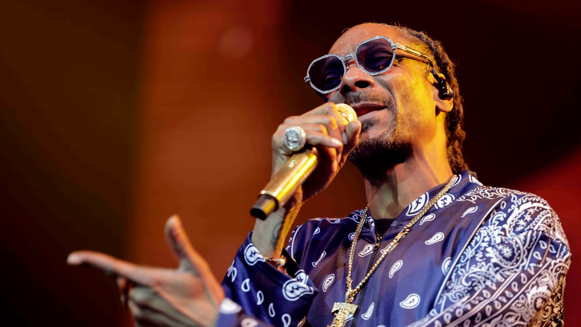 Der US-Rapper Snoop Dogg in der Arena.