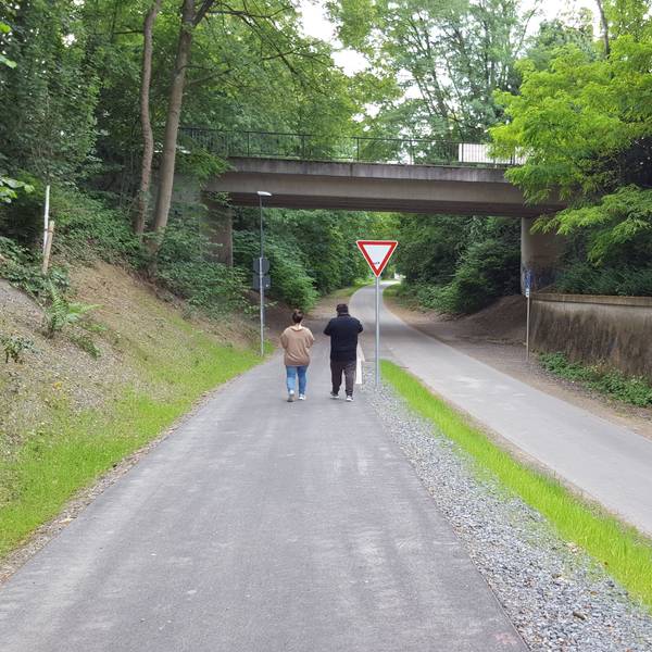 Blick auf die Balkantrasse in Burscheid