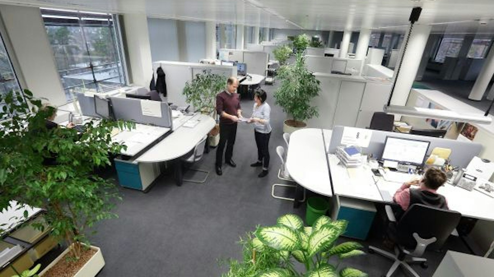 Ein modernes Großraumbüro im Bergisch Gladbacher Kreishaus.