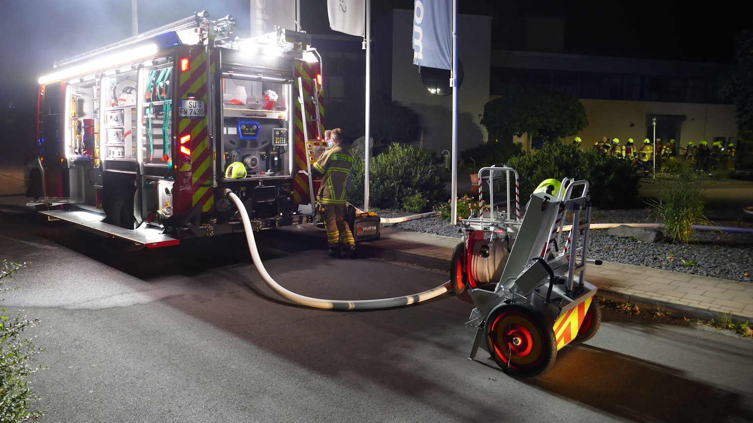 Die Feuerwehr war mit rund 45 Kräften am Rheinbacher monte mare vor Ort.