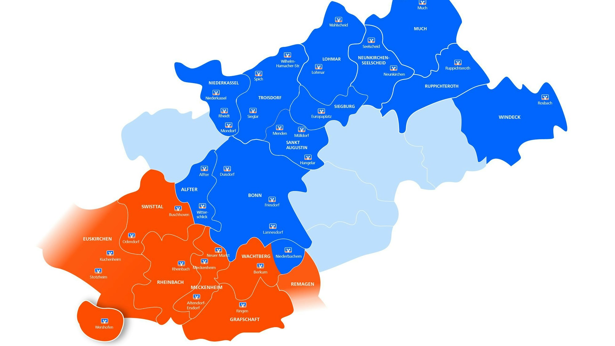 Die Grafik zeigt das gemeinsame Geschäftsgebiet nach der Fusion.