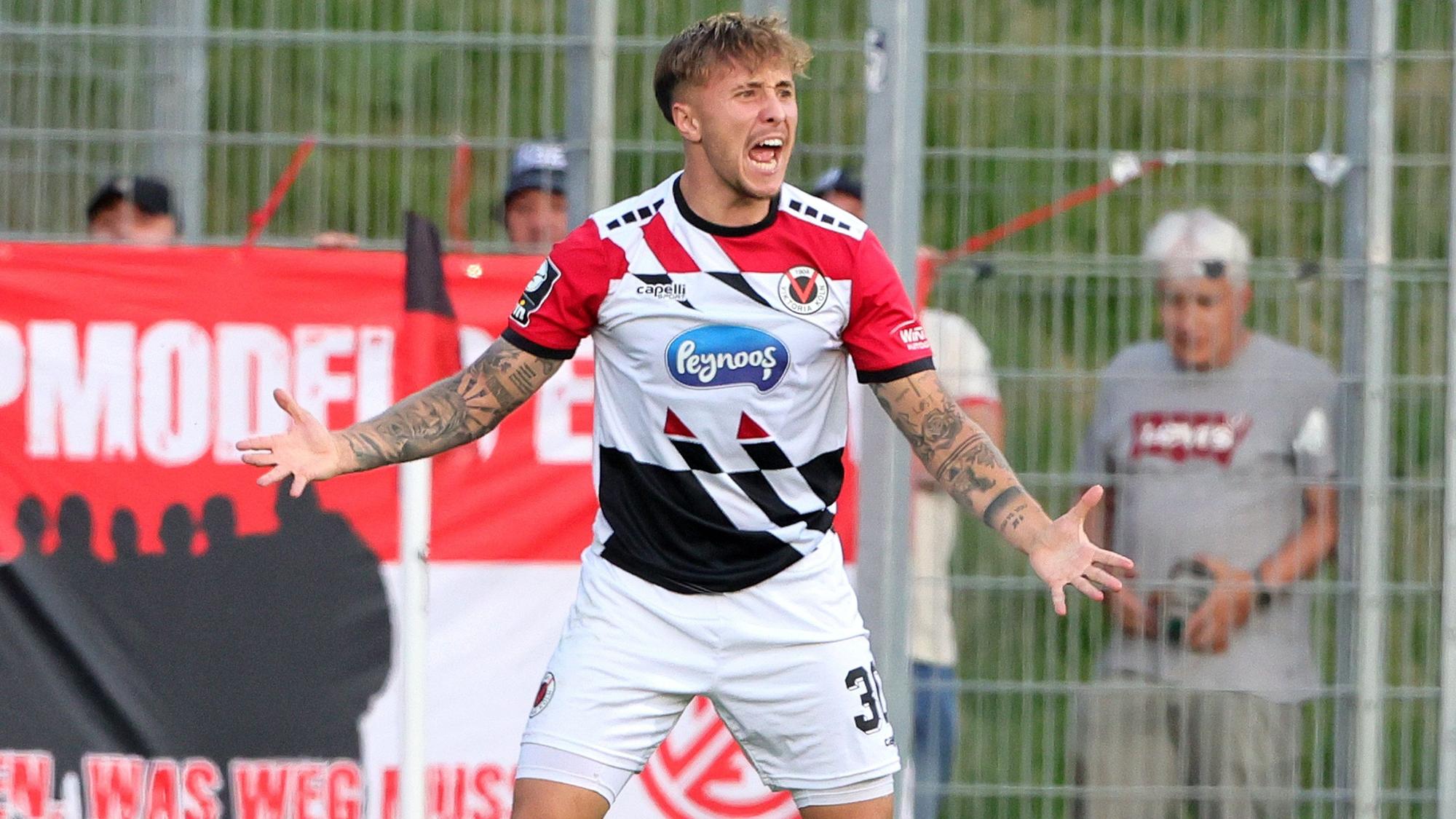 FC Viktoria Köln vs. RW Essen, 3. Liga, von links: Luca Marseiler (Viktoria), 23.08.2023, Bild: Herbert Bucco