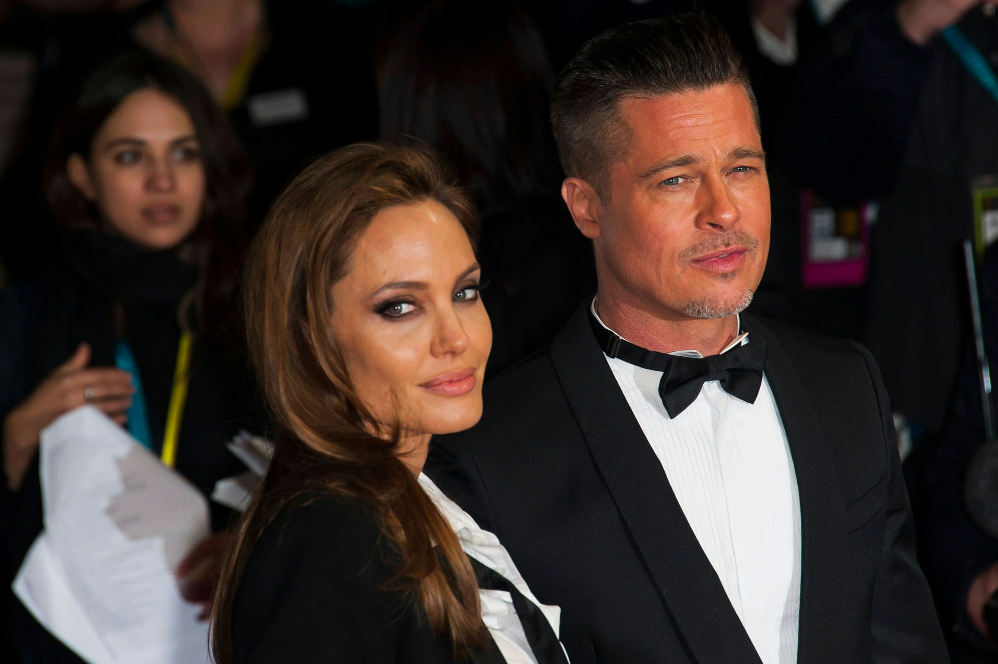 Angelina Jolie und Brad Pitt bei den Brit Awards 2014.