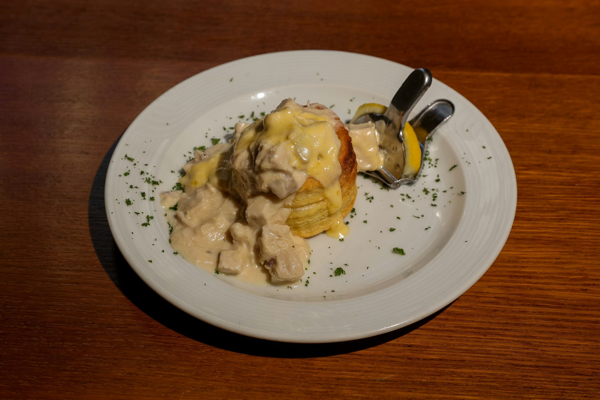 27.09.2023, Köln: Das Restaurant "Pöttgen" für Henns Restaurantkritik.
Im Bild Königin Pastetchen.
Foto: Michael Bause