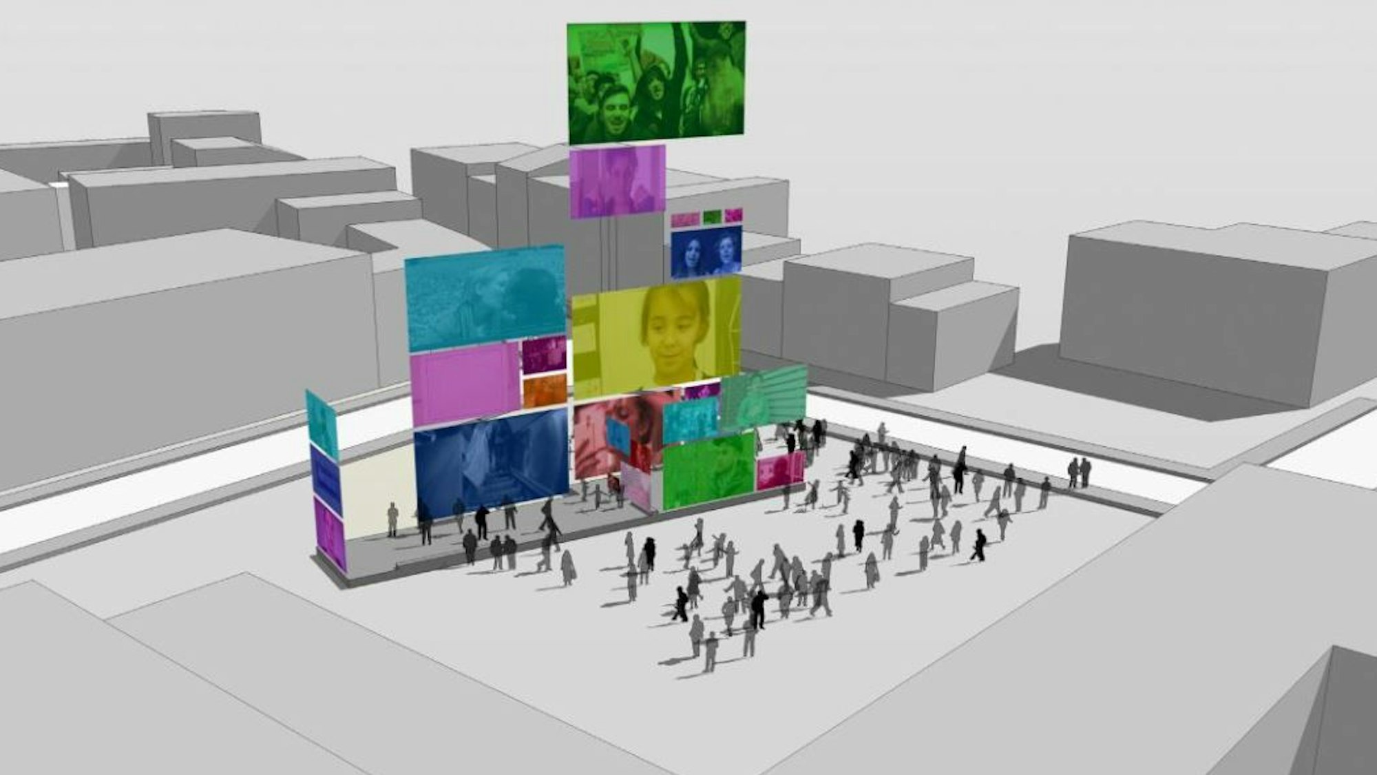 Der Entwurf: Videos mit Interviews von Betroffenen, abrufbar per Smartphone, werden zu einem „virtuellen Haus“.