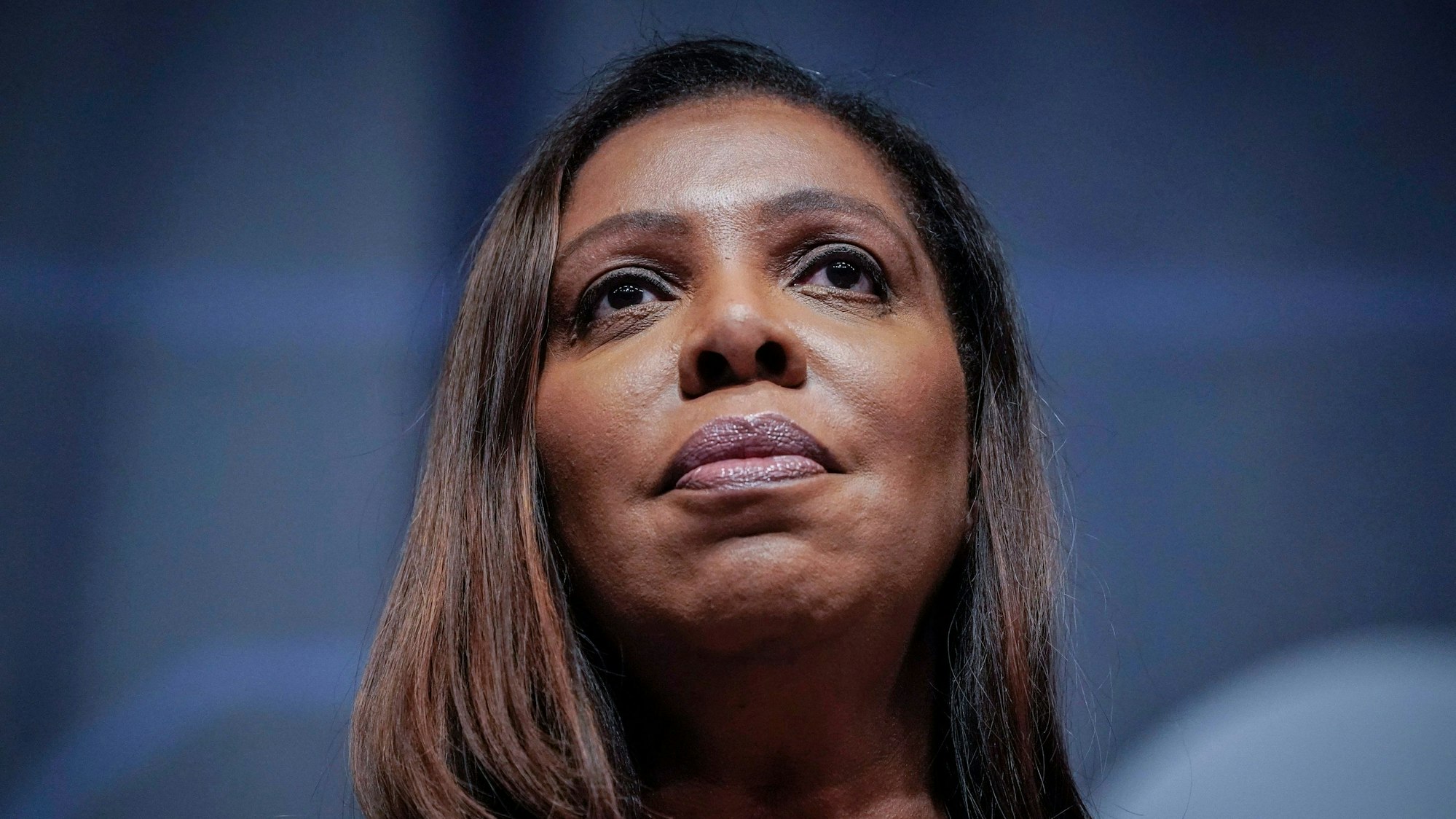 FILE - New York State Attorney General Letitia James speaks during the New York State Democratic Convention on Feb. 17, 2022, in New York. Starting Monday, Oct. 2, Judge Arthur Engoron will preside over a non-jury trial in Manhattan to resolve remaining claims in New York Attorney General Letitia James’ lawsuit against former President Donald Trump, his company and top executives. (AP Photo/Seth Wenig, File)