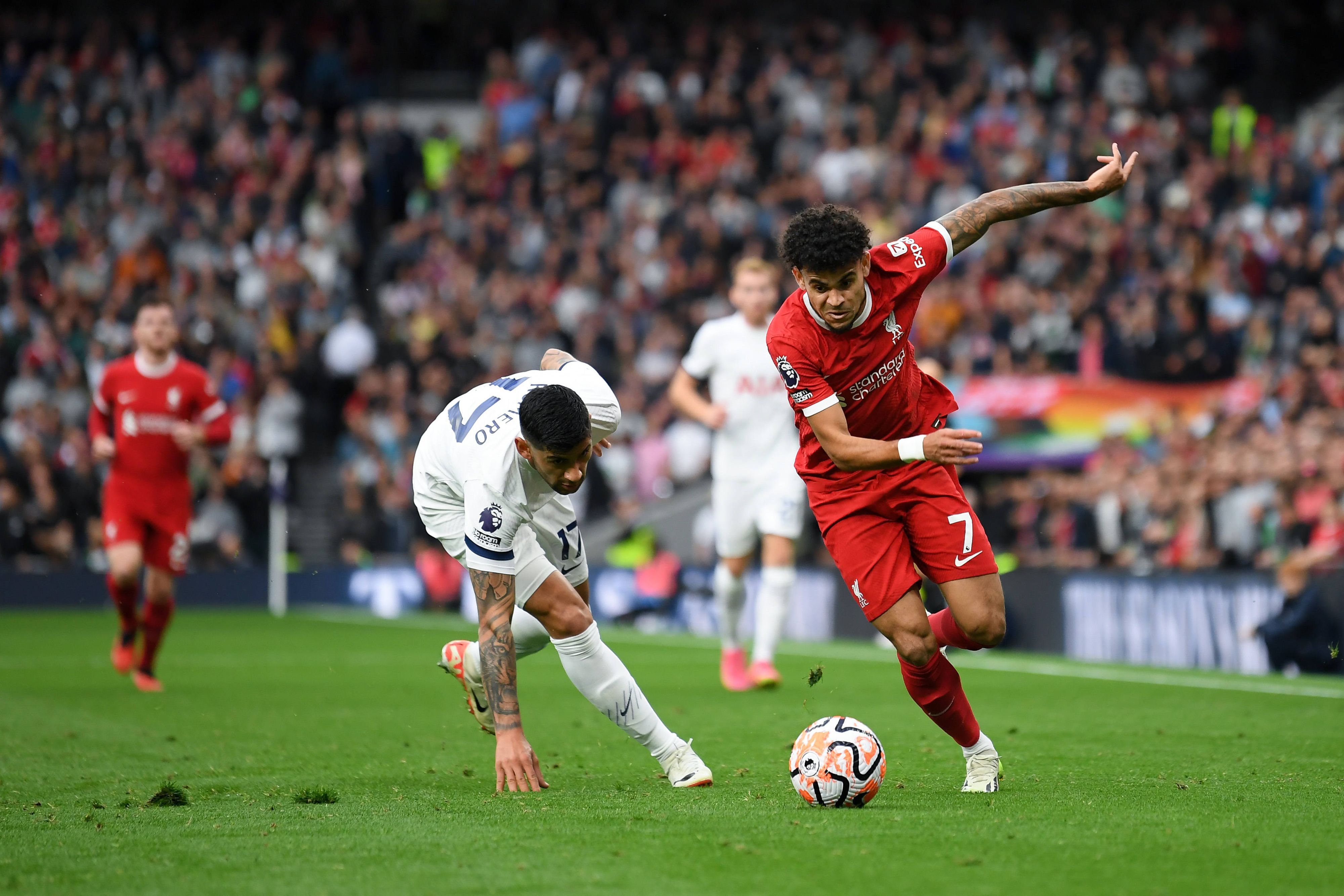 Luis Diaz traf gegen Tottenham in der 34. Minute, doch das Tor wurde fälschlicherweise aberkannt.