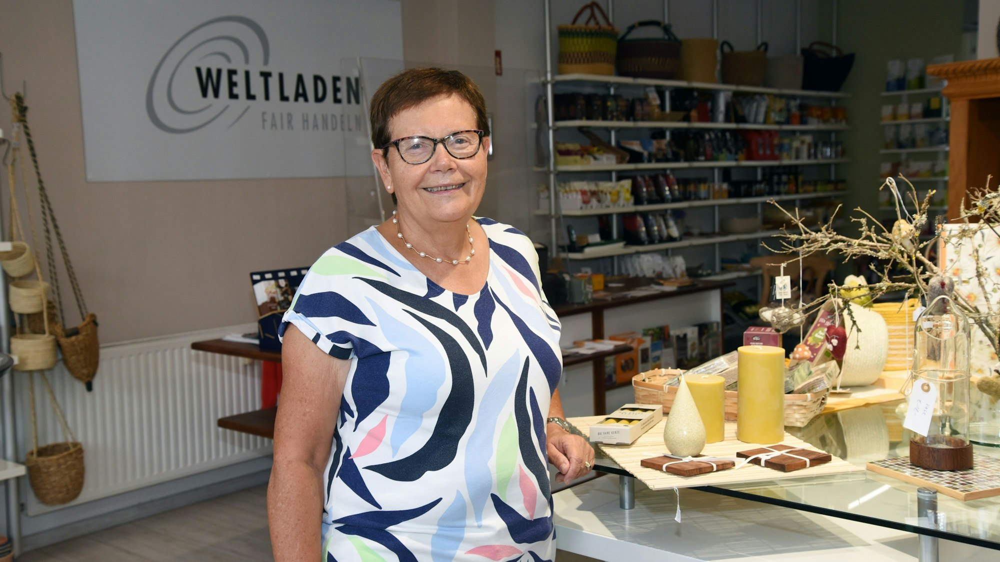 Hanne Gutermuth im Porträt im Weltladen.