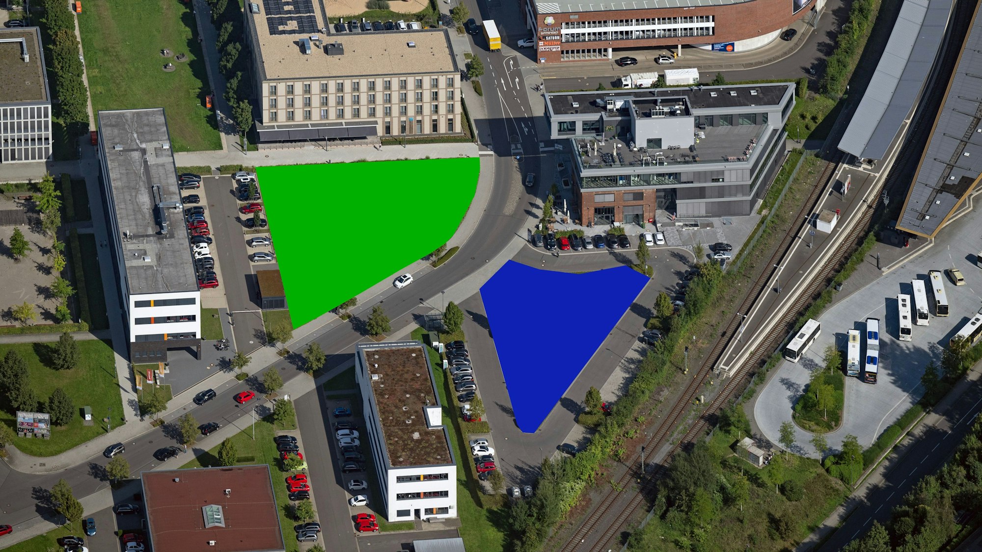 Luftbild aus Gummersbach mit dem Steinmüllergelände.