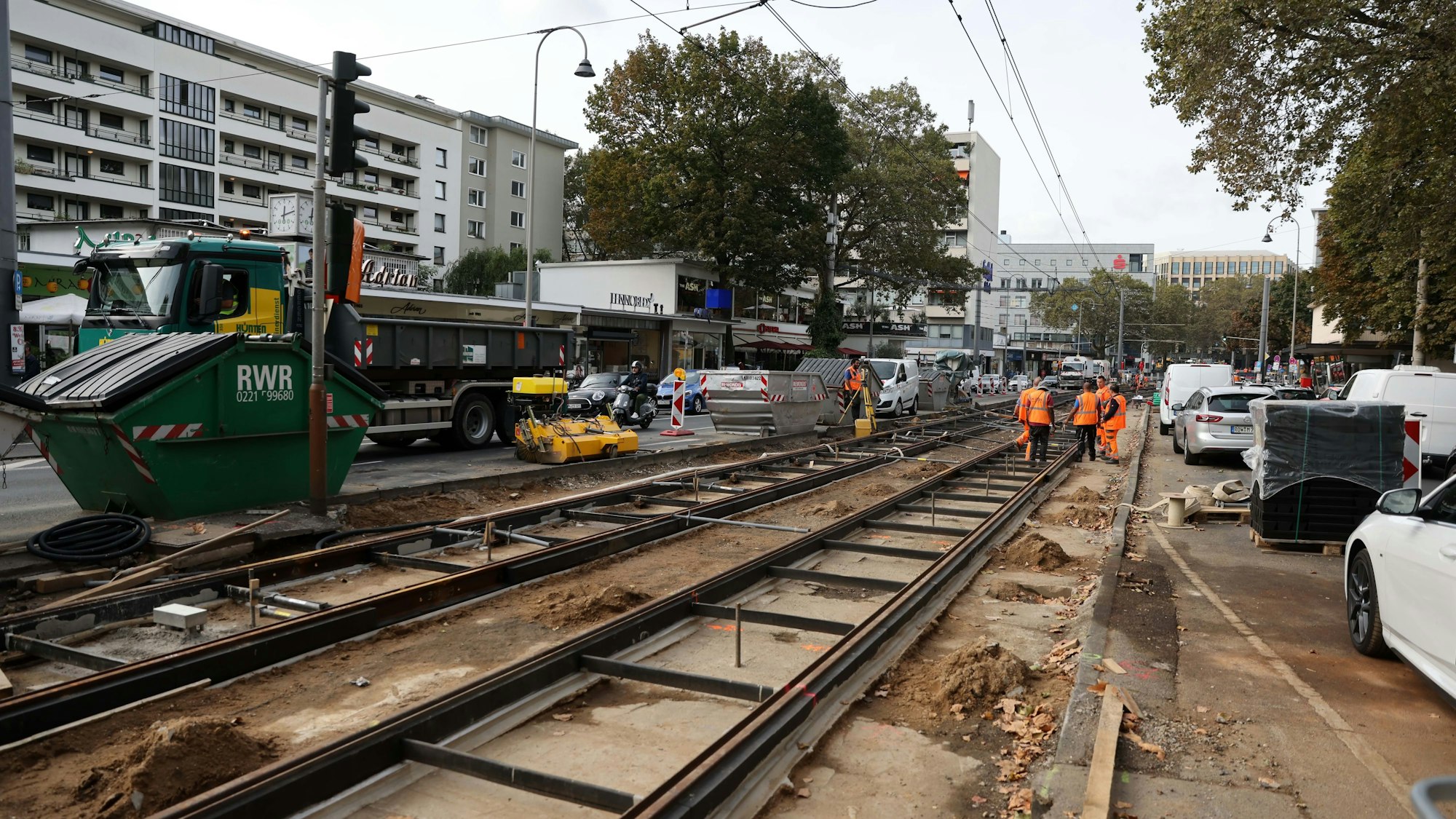 Bauarbeiten an KVB-Strecke auf der Hahnenstraße