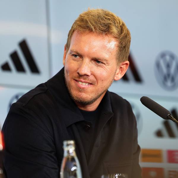 Fußball-Nationaltrainer Julian Nagelsmann bei seiner Vorstellung in der DFB-Zentrale. Nagelsmann reist im Oktober zum ersten Mal mit der Nationalmannschaft in die USA.