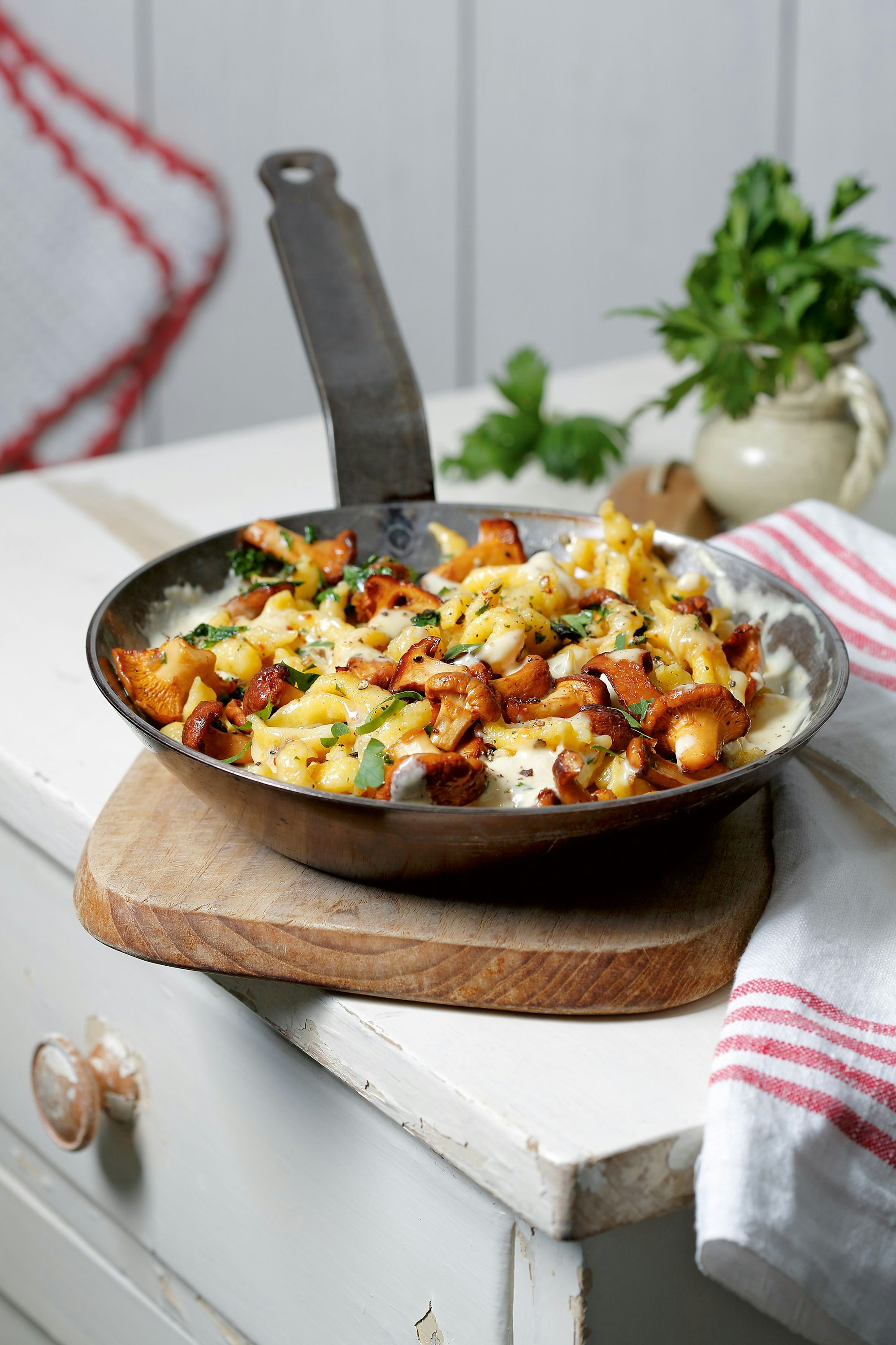 Spätzle-Pilz-Gröstl