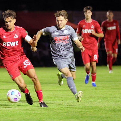 Testspiel, Reusrath vs. 1.FC Köln, 11.10.2023, Mitte: Max Finkgräfe (1. FC Köln), Bild: Herbert Bucco