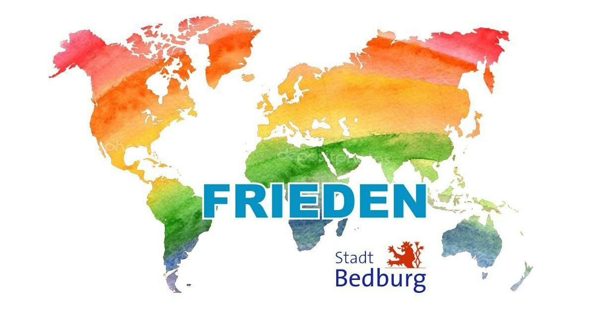 Auf dem Foto ist der Entwurf eines Motivs zu sehen, das bald am Ratssaal in Bedburg hängen soll.