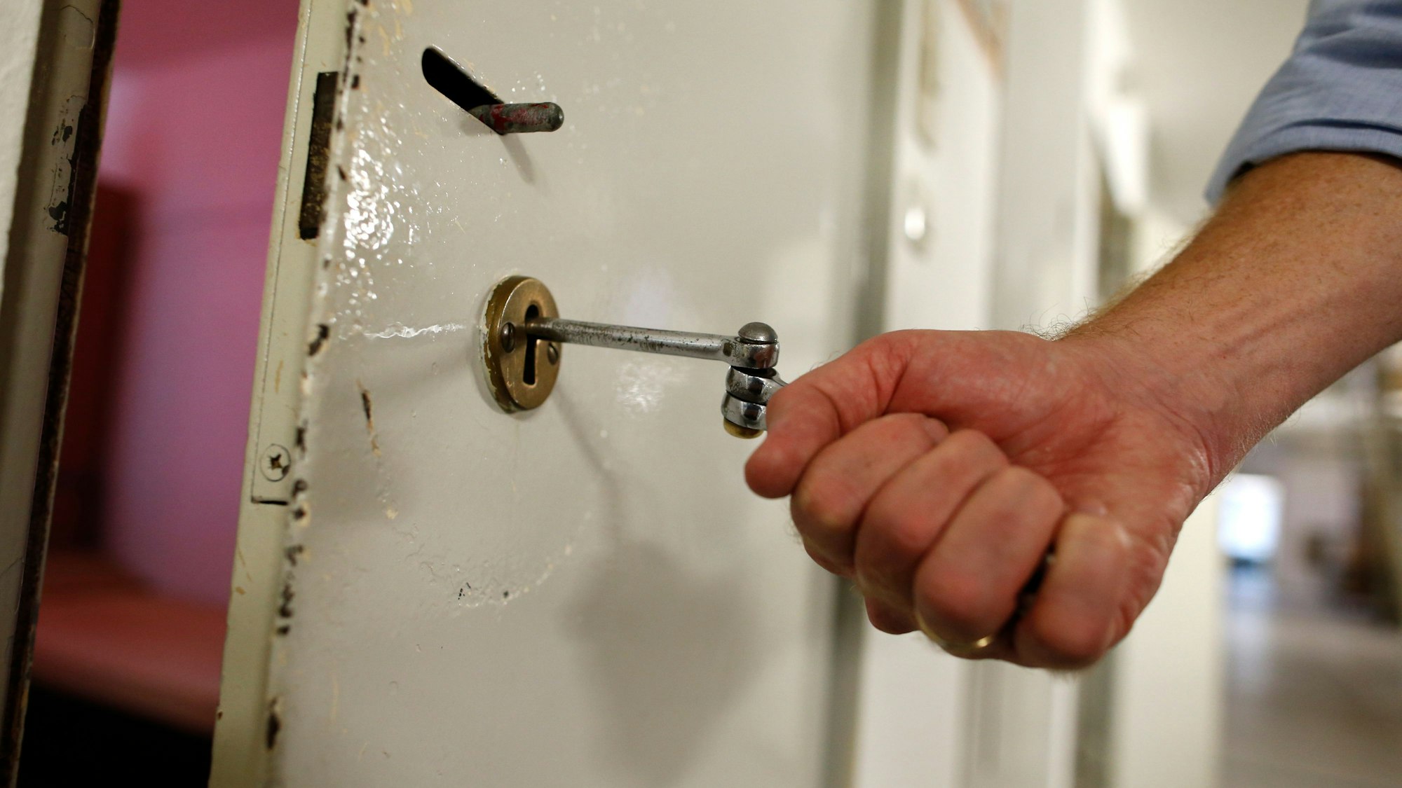 Ein Schloss an einem der Hafträume.