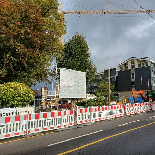 Blick auf die Baustelle des Hauses der Kunst in Burscheid am 15. Oktober 2023