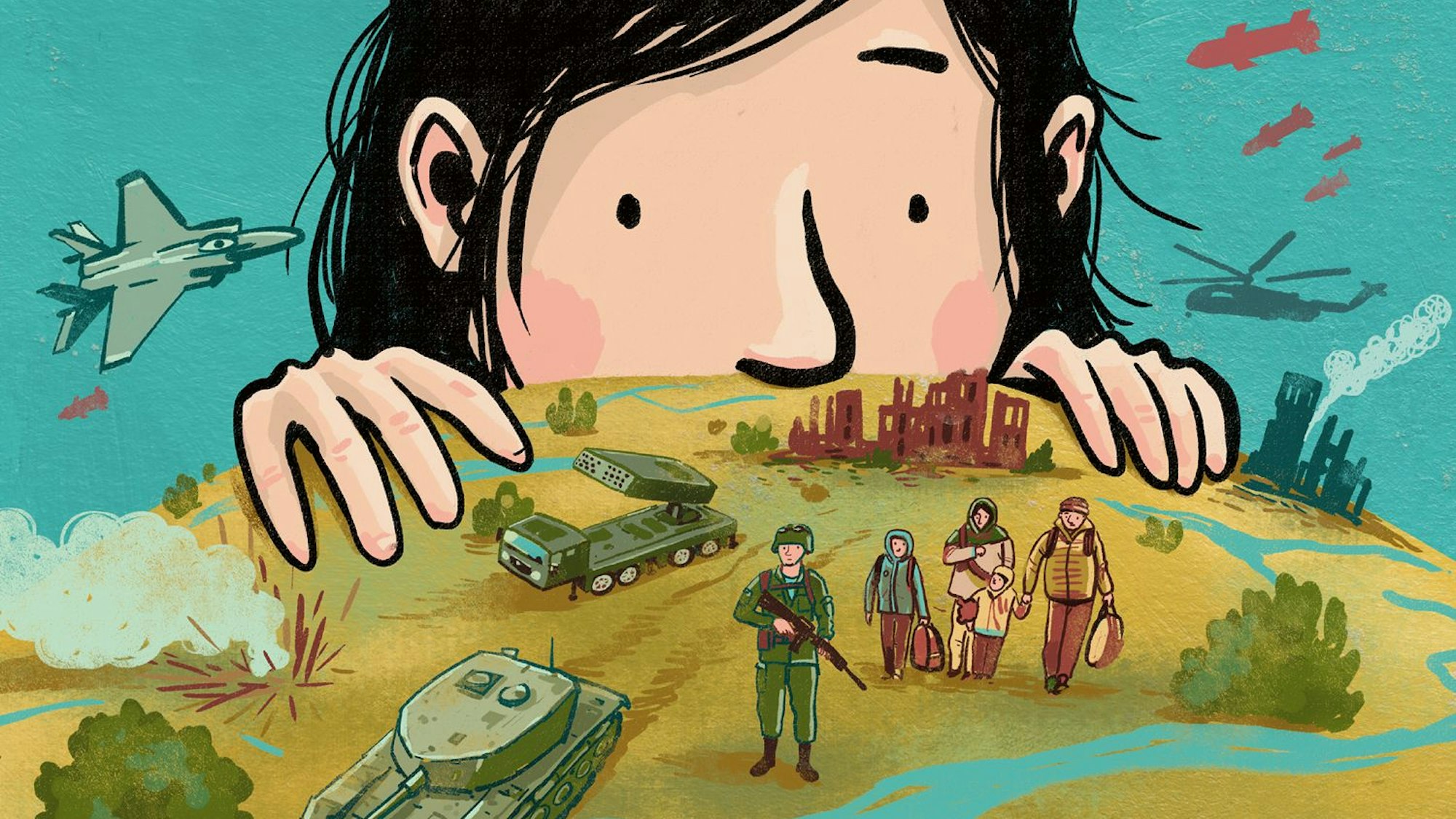 Titelbild des neuen Kinderbuchs „Wann ist endlich Frieden?“ von Elisabeth Raffauf.