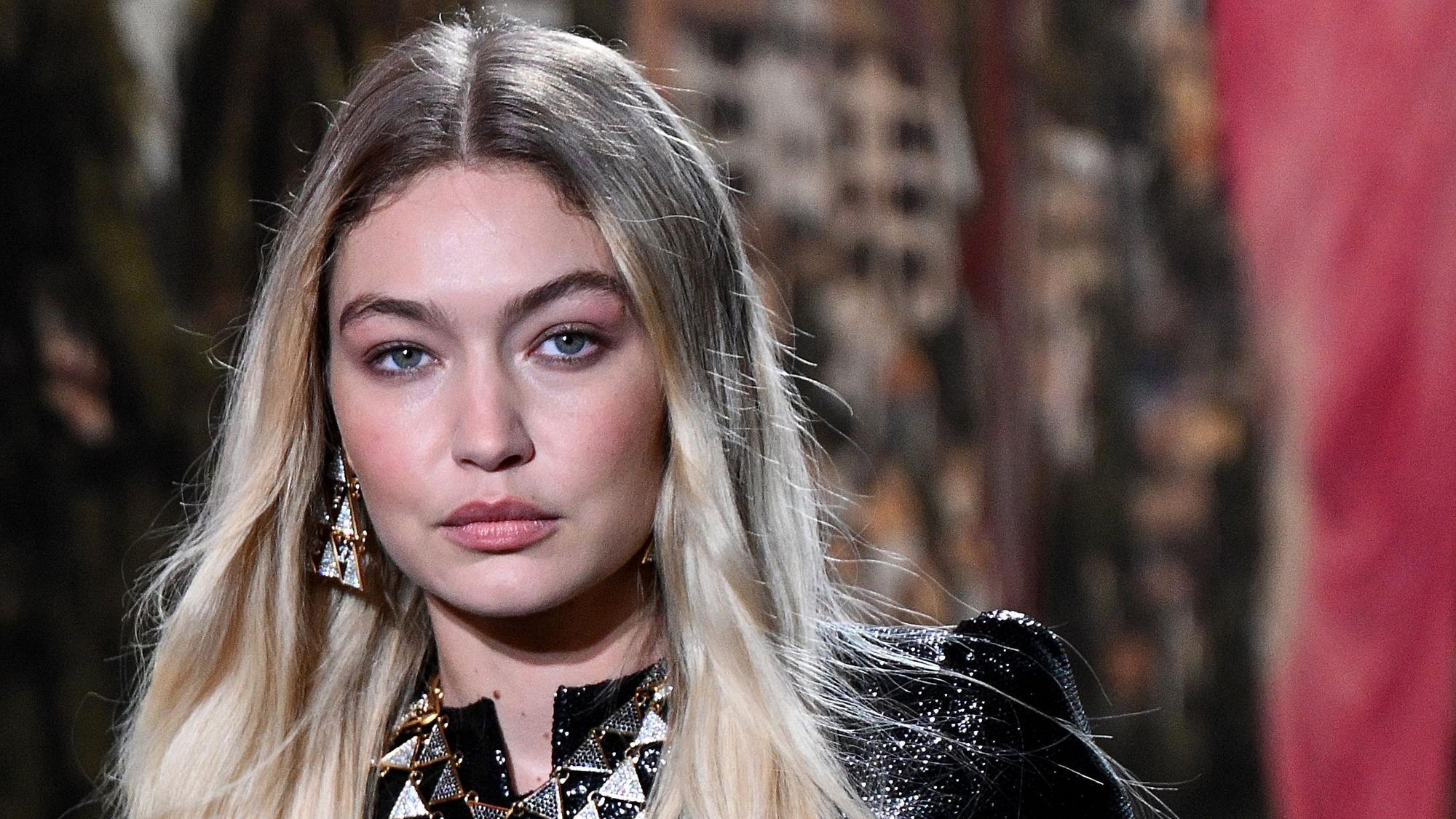US-Model Gigi Hadid auf der Fahion Week.