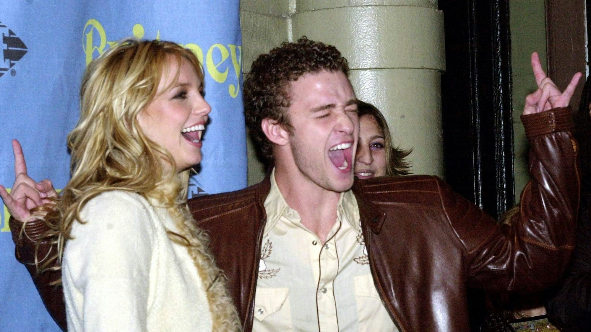 Britney Spears (l) und Justin Timberlake (r) bei einem öffentlichen Auftritt.