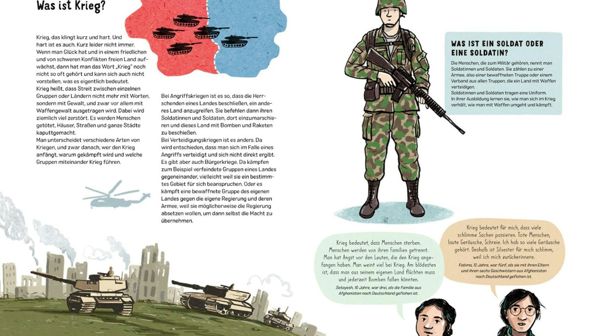 Auszug aus dem Kinderbuch „Wann ist endlich Frieden?“