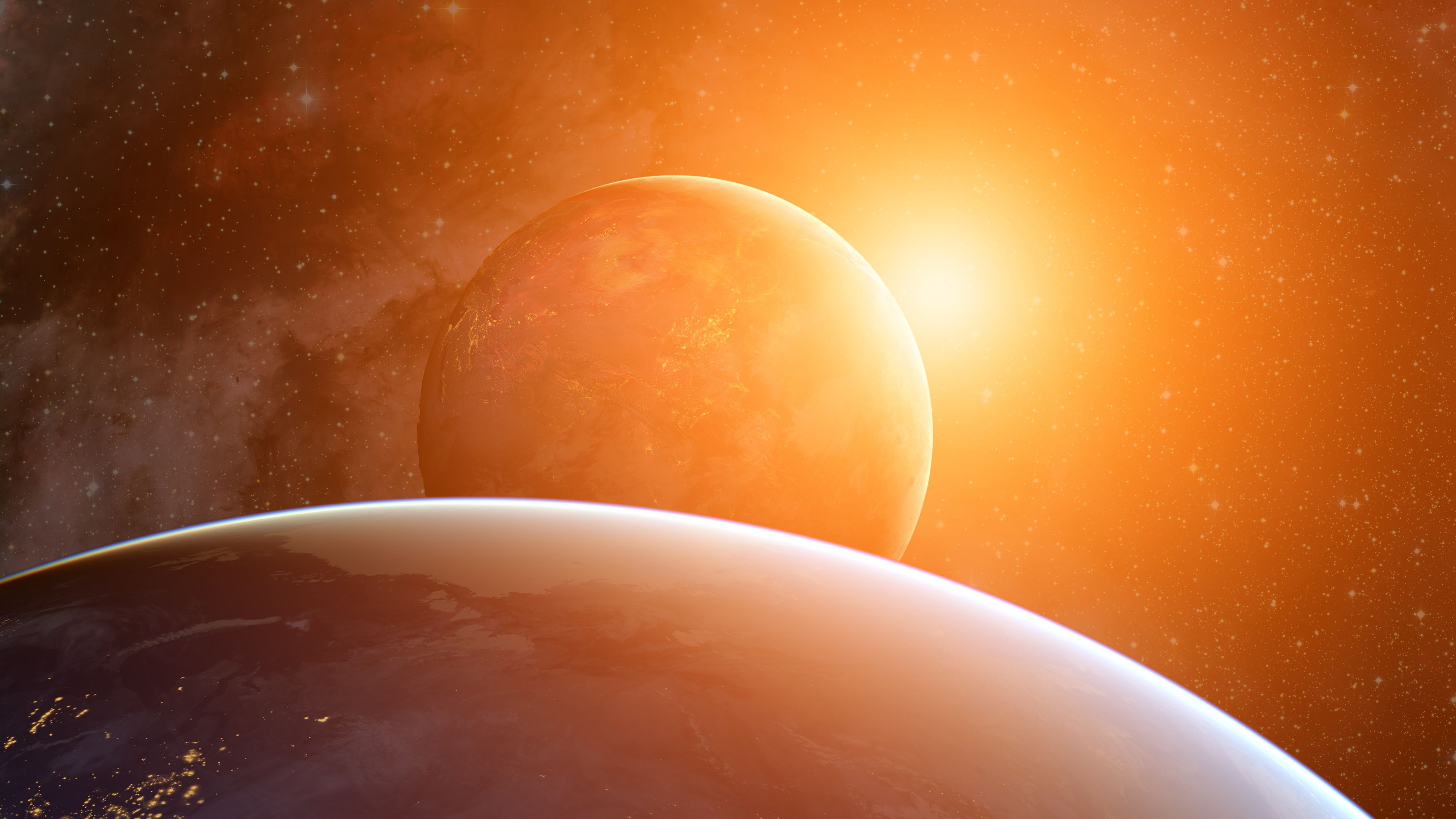 Eine Aufnahme eines heißes Exoplaneten.
