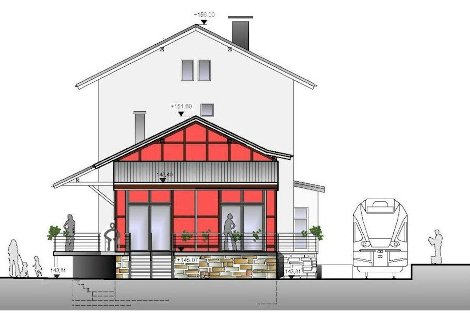 Skizze zum Umbau des Bahnhofs Ründeroth.