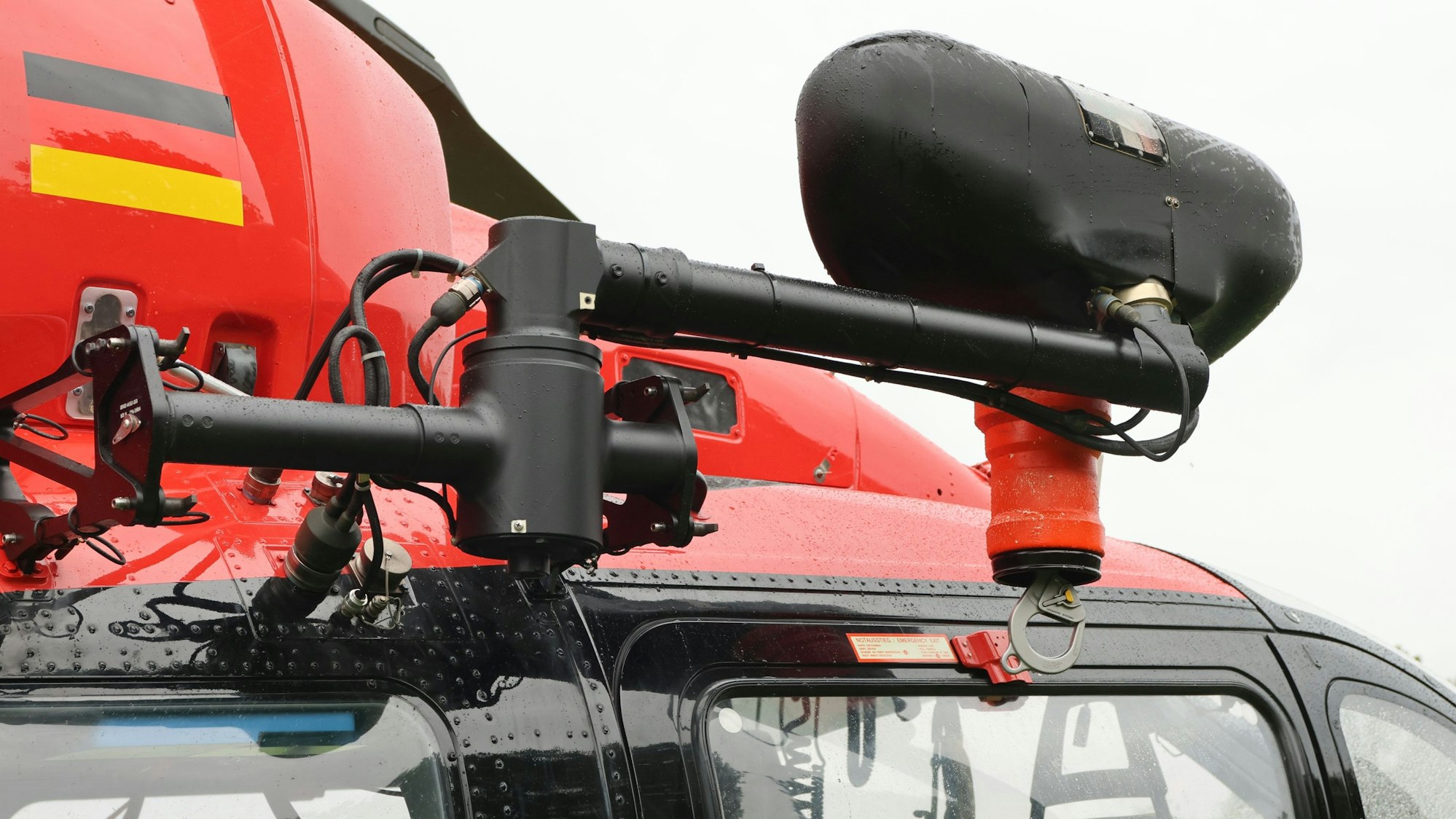 Nahaufnahme einer Hubschrauberseilwinde