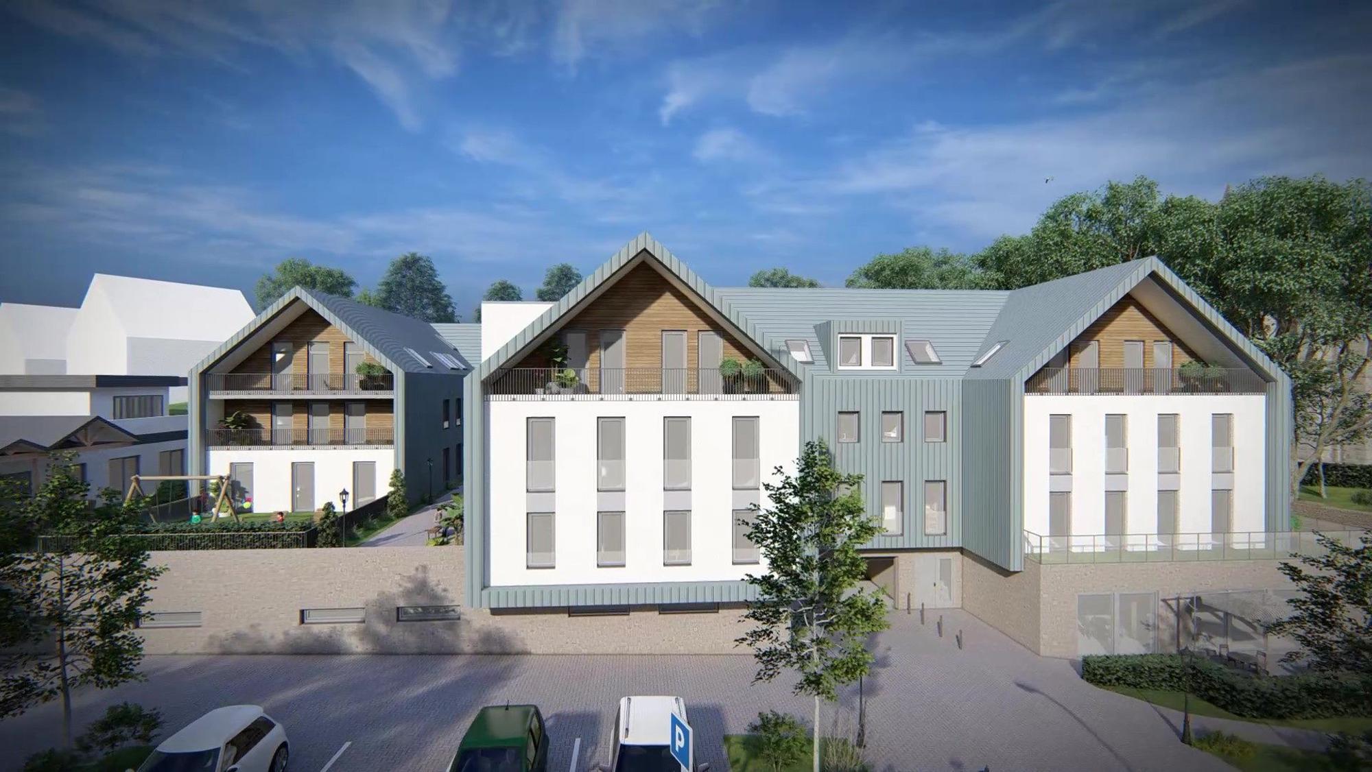 Neubau-Visualisierung des Hauses Oessenich.