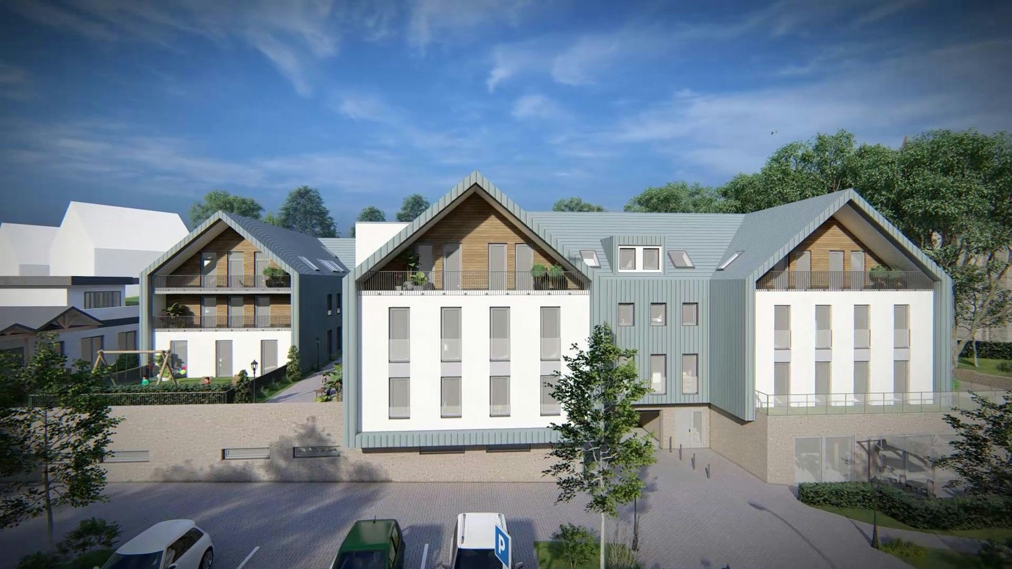 Neubau-Visualisierung des Hauses Oessenich.