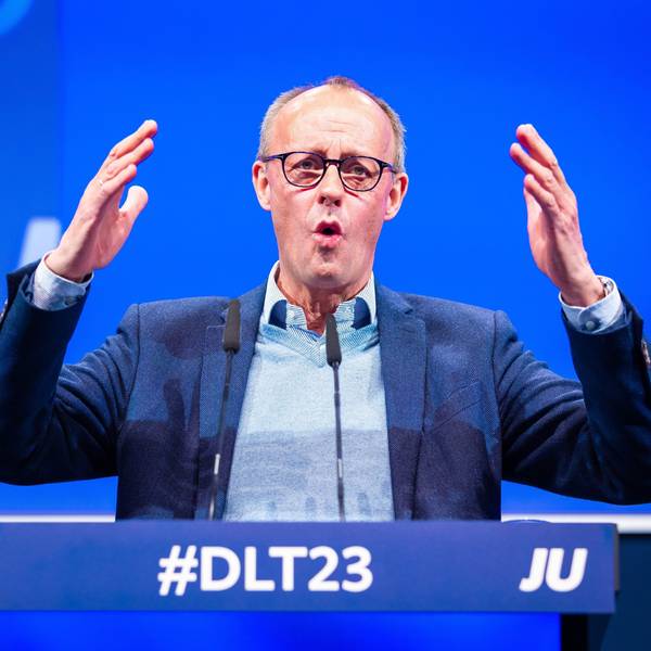 CDU-Chef Friedrich Merz spricht auf dem 75. Deutschlandtag der Jungen Union. Er bekräftigte zuletzt klarer Richtlinien für Migration in Deutschland.