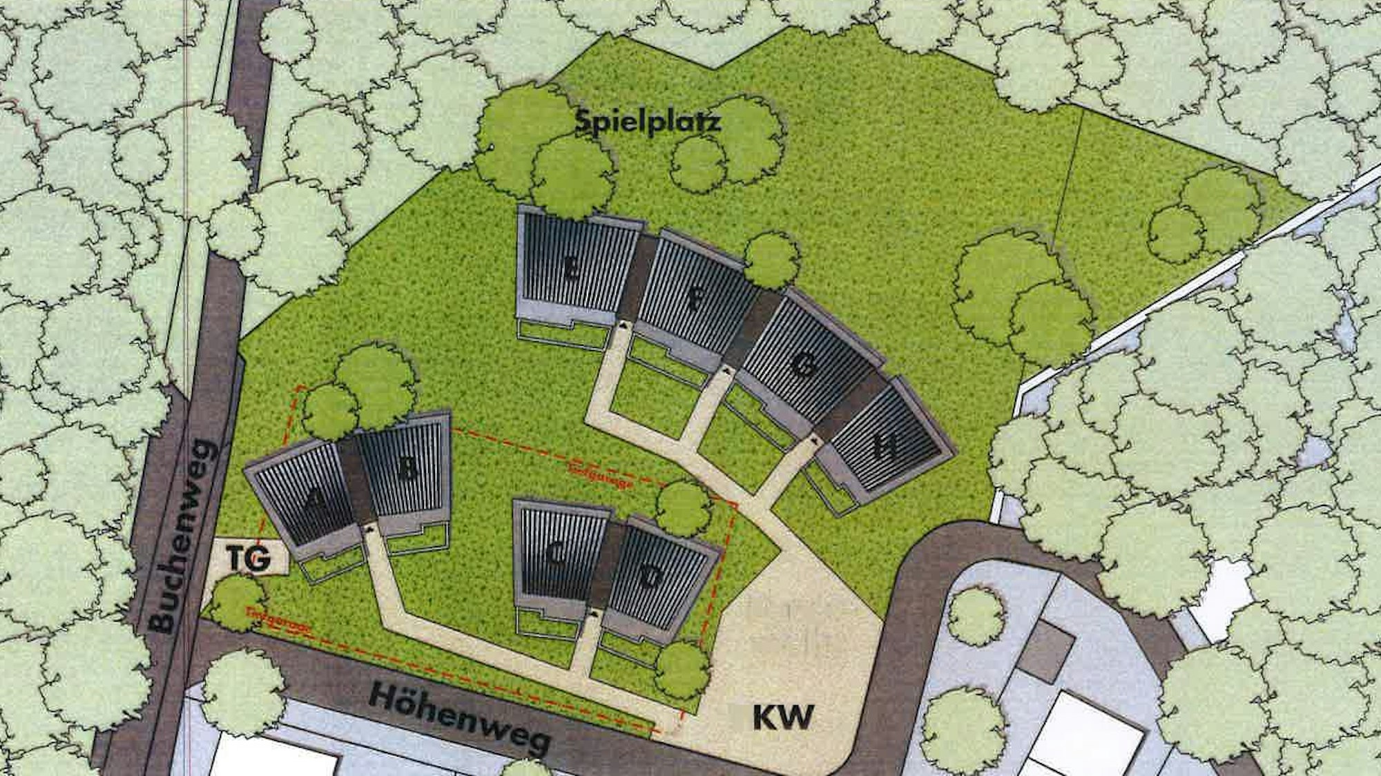 Planung für das Areal Waldhotel Grunge, Architekt Hans-Werner Piel