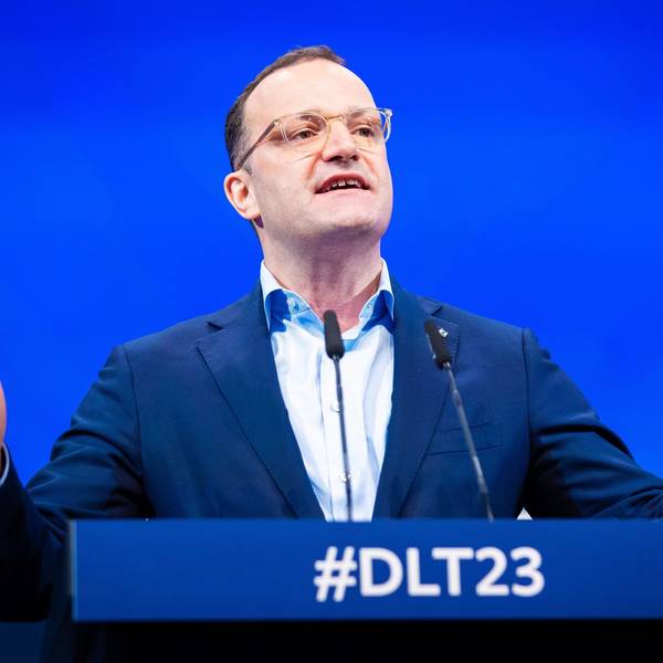 21.10.2023, Niedersachsen, Braunschweig: Jens Spahn (CDU), Bundestagsabgeordneter, spricht auf dem 75. Deutschlandtag der Jungen Union. Foto: Moritz Frankenberg/dpa +++ dpa-Bildfunk +++