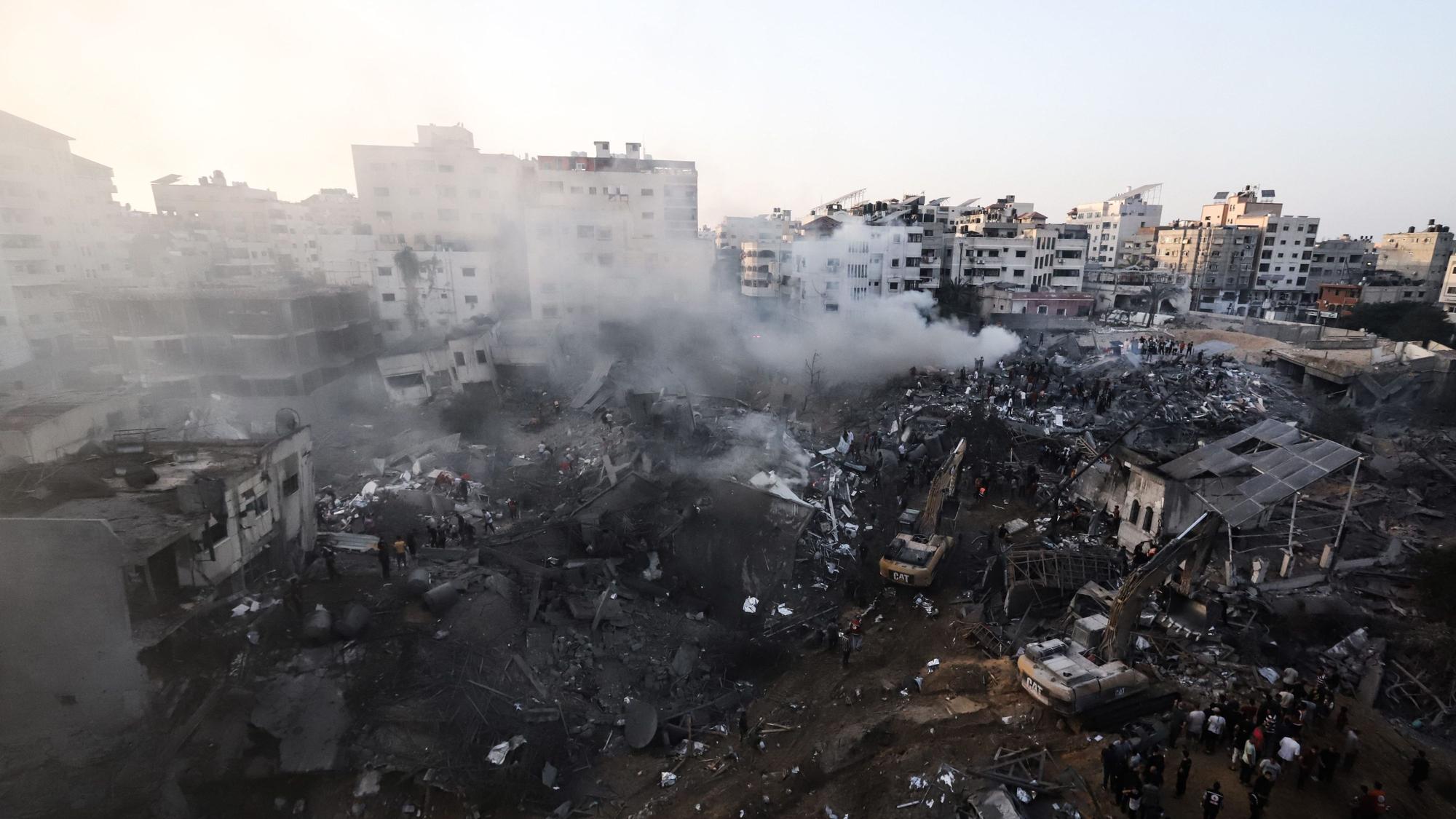 Gaza-Stadt: Blick auf die Zerstörung, die durch einen israelischen Luftangriff verursacht wurde.