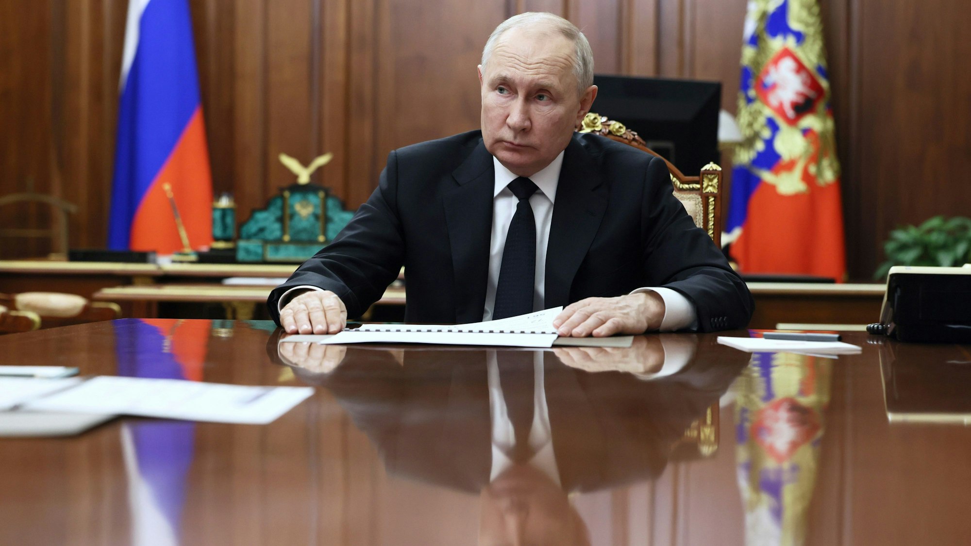 Kremlchef Wladimir Putin hat die russischen Nuklearstreitkräfte einen „massiven atomaren Gegenangriff“ trainieren lassen. (Archivbild)