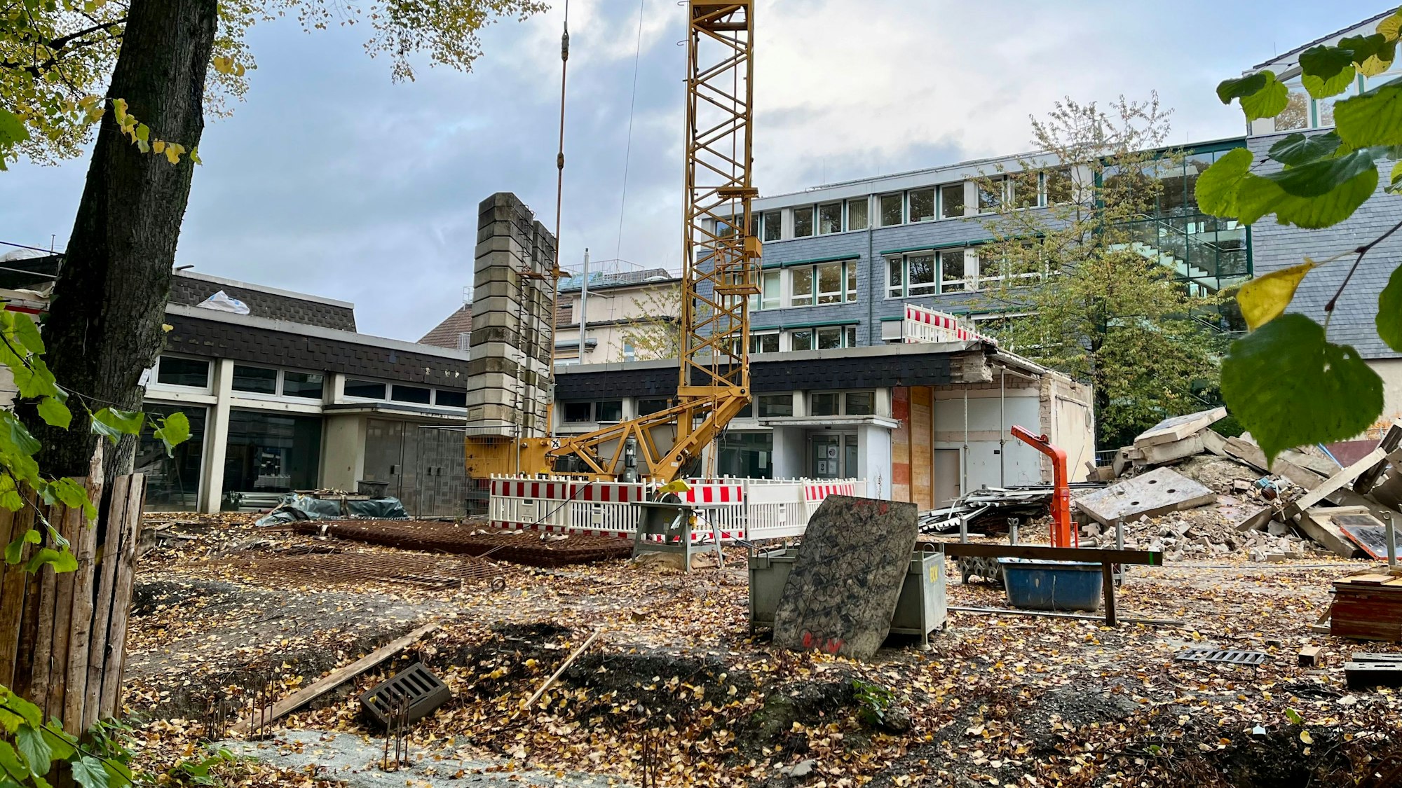Blick auf die Baustelle des Hauses der Kunst in Burscheid Ende Oktober 2023